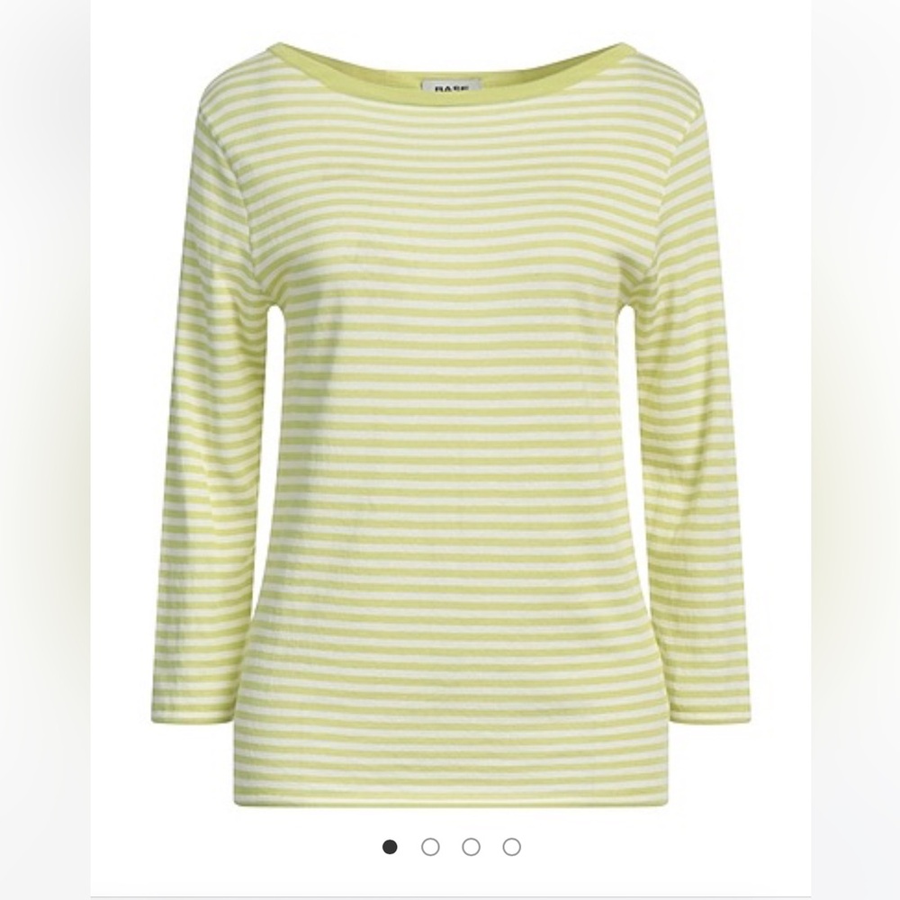 Base Milano Linen Cotton Striped Sweater Top 44 - Picture 3 of 5